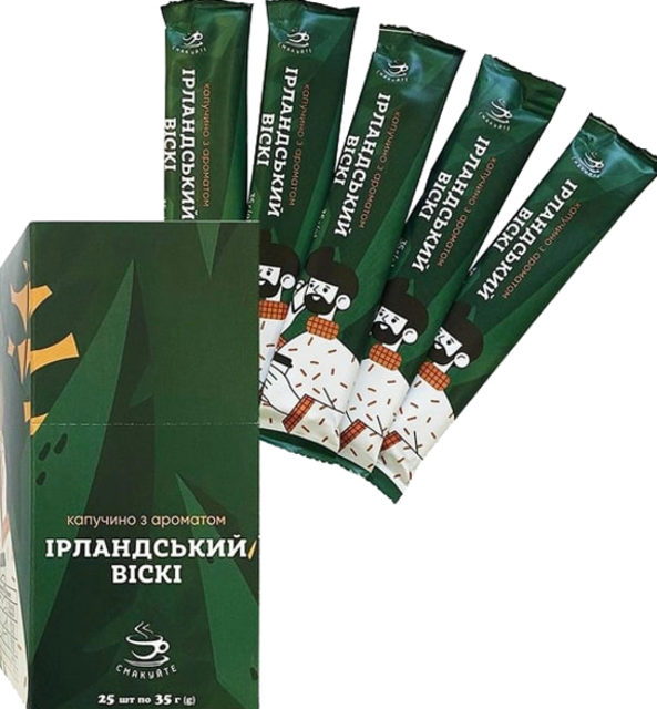 Напій у стиках Смакуйте Капучино з ароматом Ірландського віскі 35 г х 25 шт
